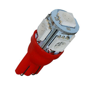1x LED Light Bulb Type 194/T10 Wedge Socket 12V (red)