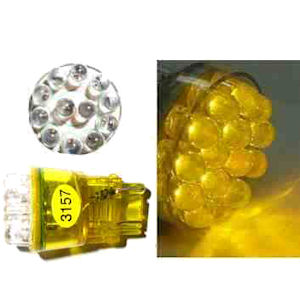12 LED Light Bulb Type 3157 with T25 Wedge Base (amber)