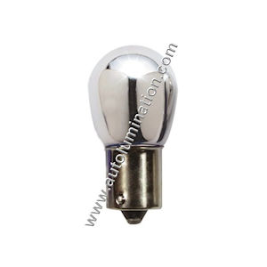 1x Chrome Light Bulb Type 7507/Bau15s Socket (amber)