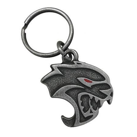 Portachiavi In Metallo Dodge SRT Hellcat Challenger - Stile Moschettone, Argento