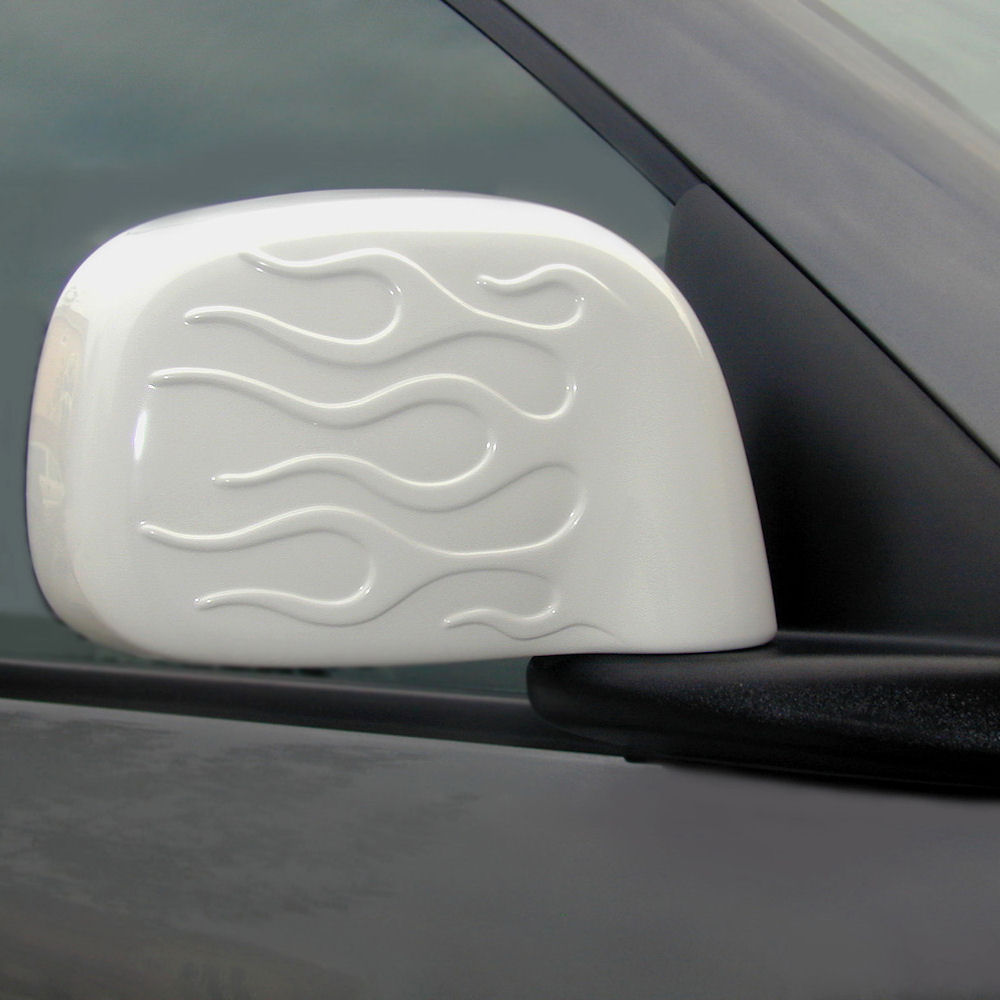 Mirror Covers LH/RH Flames (paintable) 02-08 Dodge RAM