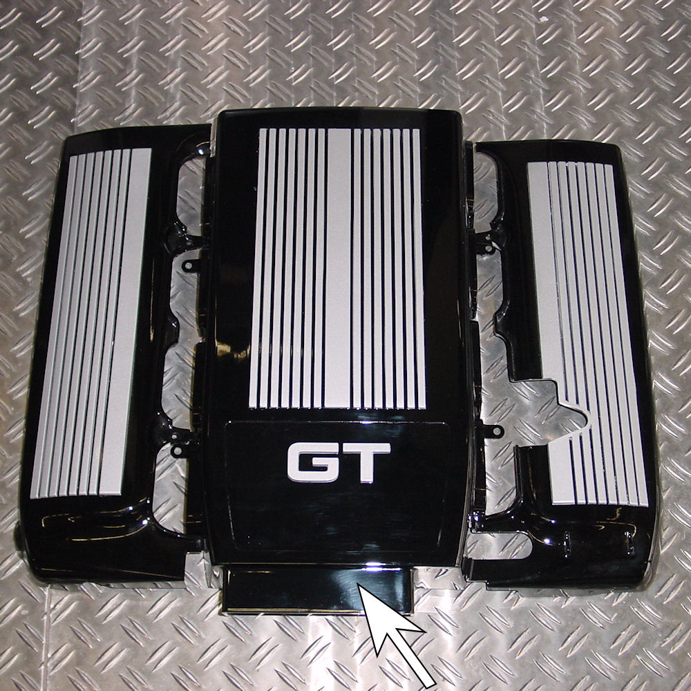 Motorabdeckung (Black/Silver) 05-10 Ford Mustang GT