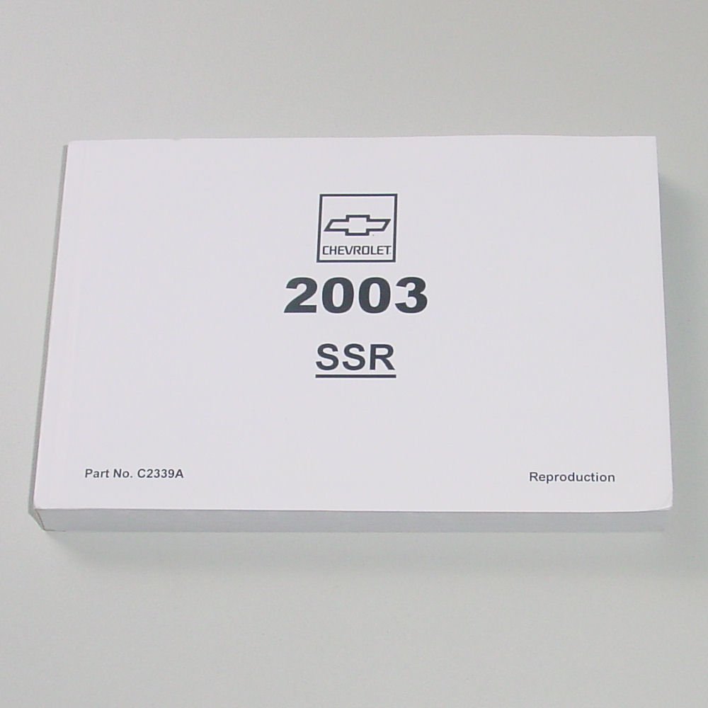 Owner Manual (English) - 2003 Chevy SSR Roadster
