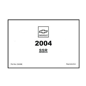 English Owner Manual for 2004 Chevrolet SSR Roadster Pickup Truck