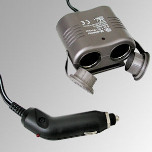 Eufab 12V Power Outlet Adapter/Splitter/Cable (2-in-1)