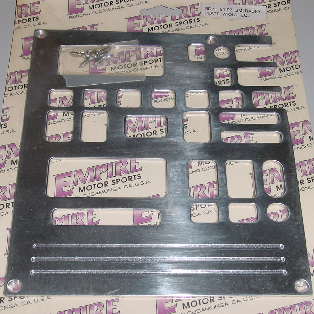 Radio Plate -EQ (Empire) 91-92 GM C/K Trucks