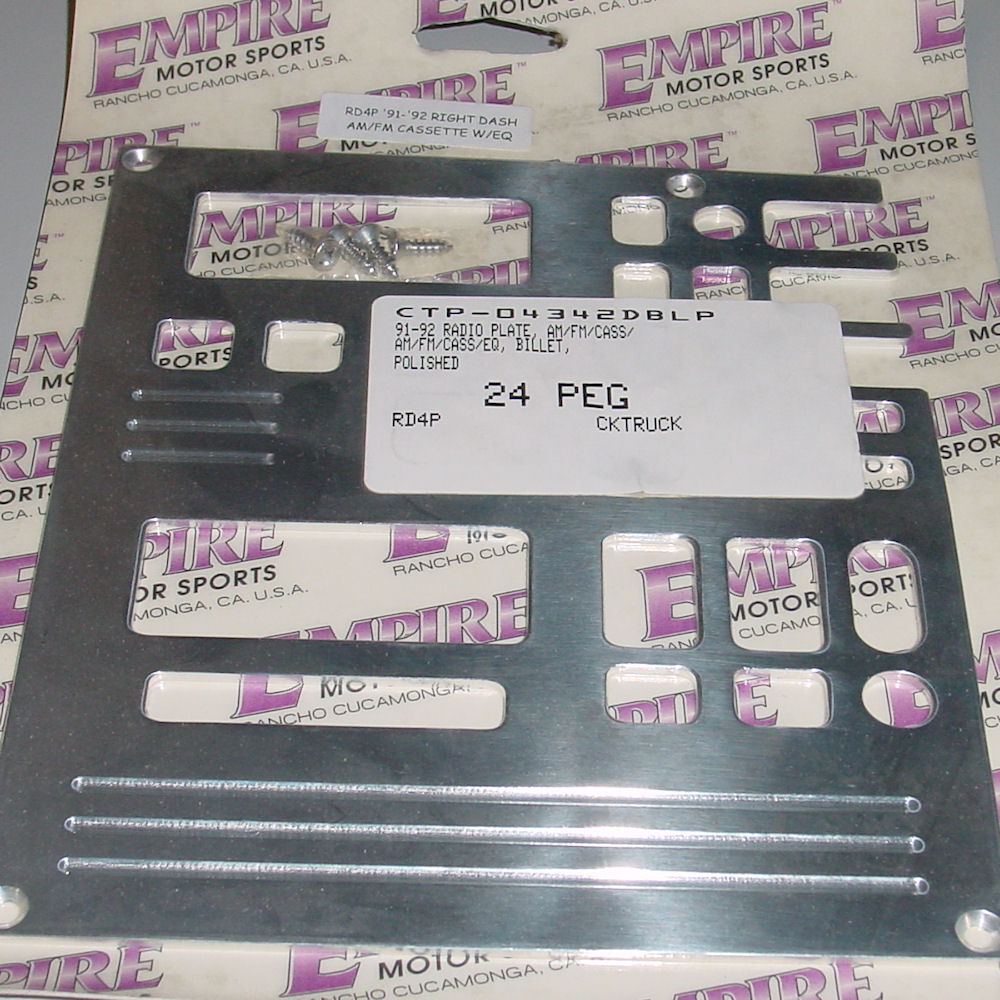 Radio Plate +EQ (Empire) 91-92 GM C/K Trucks