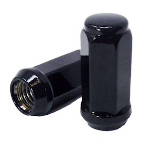 1x Schwarze Radmutter M14x1.5mm 19mm Bulge Acorn 45mm