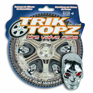Trik Topz Reifenventil-Kappen Set (Chrom) Totenkopf