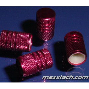 1x Foliatec AirCaps Reifenventil-Kappen (Aluminium) rot
