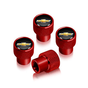 Rote Bowtie Reifenventilkappen f�r Chevrolet Fahrzeuge