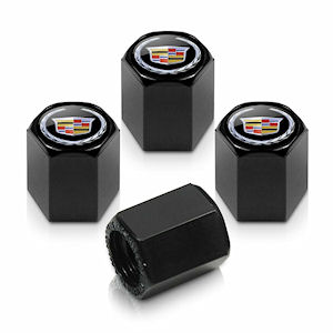 Logo Caps Reifenventil-Kappen (schwarz) f�r Cadillac
