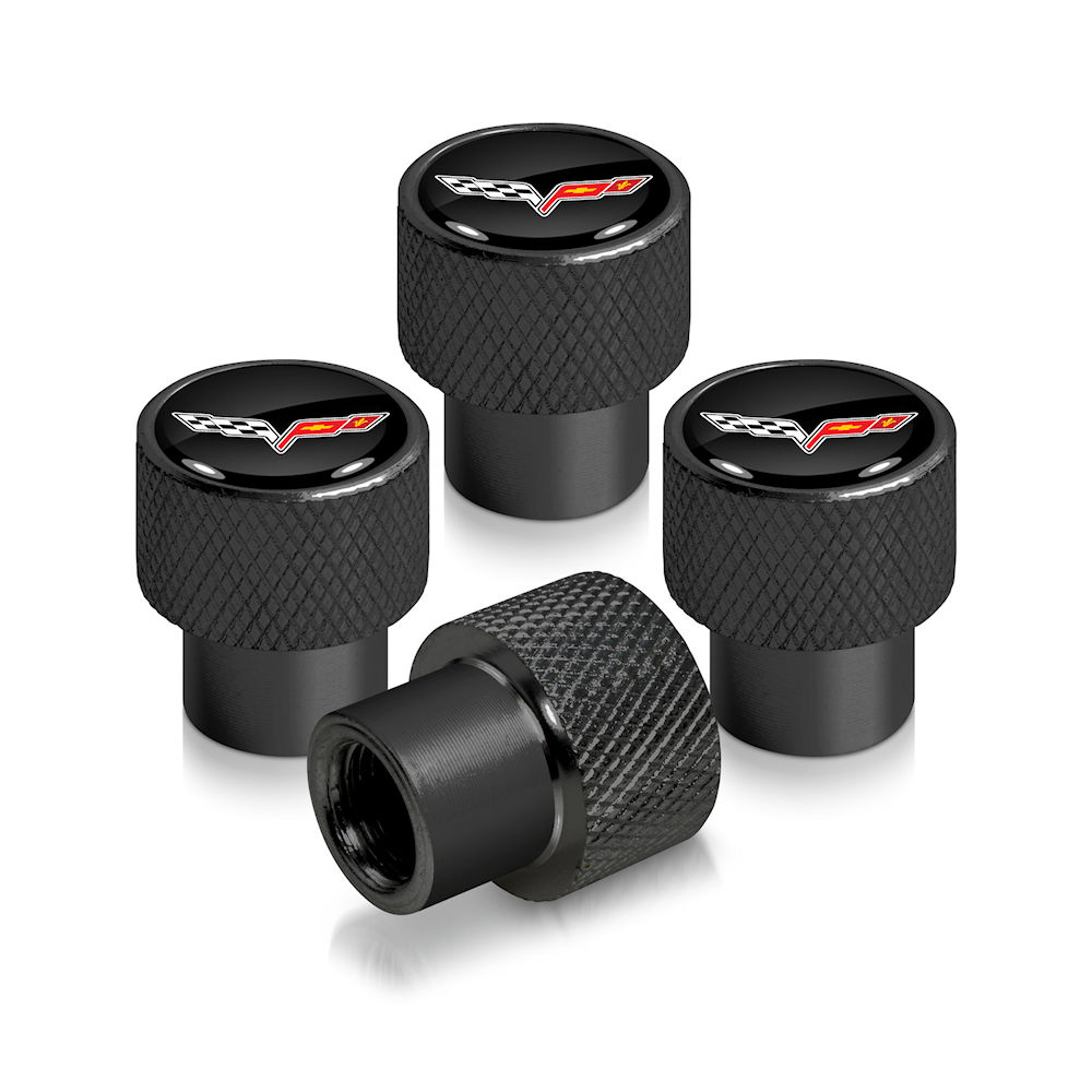 Reifen-Ventilkappen (schwarz) 05-13 Corvette C6