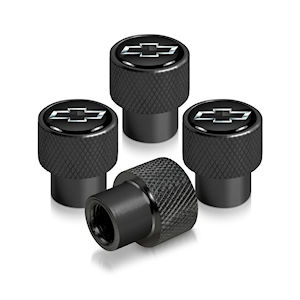 Schwarze Bowtie Reifenventilkappen f�r Chevy Fahrzeuge