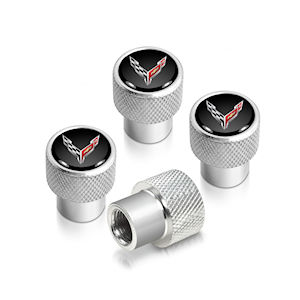 Silber Reifenventilkappen für 20-25 Chevy Corvette C8 Silber Reifenventilkappen für 20-25 Chevy Corvette C8
