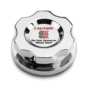 K�hlwasser-Deckel Aluminium \(Chrom\) 15-23 Ford Mustang