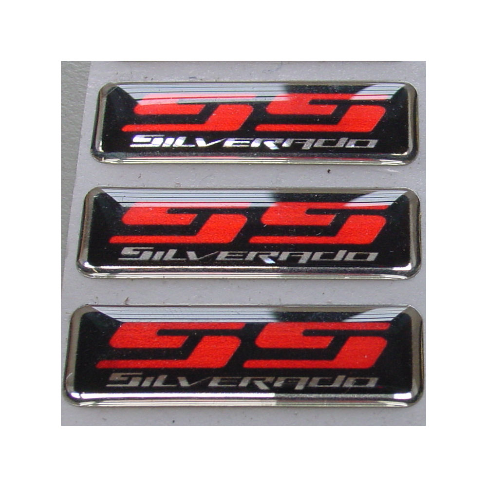 THREE= Chrome SS Emblems For Chevy Silverado GMC Sierra 7x1.6 BIG Stick Badges - Foto 3