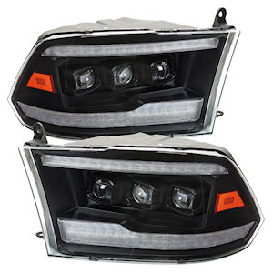 Schwarze Full-LED Scheinwerfer LH/RH f�r 2009-2018 Dodge RAM Trucks