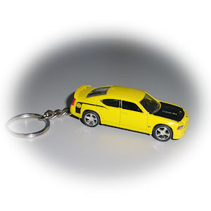 Dodge Charger Super Bee Schl�sselanh�nger Modellauto Gelb 1/64 