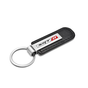 Schwarzer Schl�sselanh�nger aus Leder mit SRT8 Logo