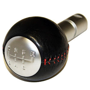 Shift Knob Leather Black/Red for 2003-2010 Dodge Viper