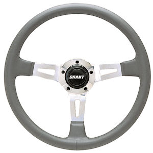 Signature Series Leather Steering Wheel (3-Spoke) gray