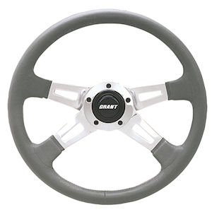 Signature Series Leather Steering Wheel (4-Spoke) gray