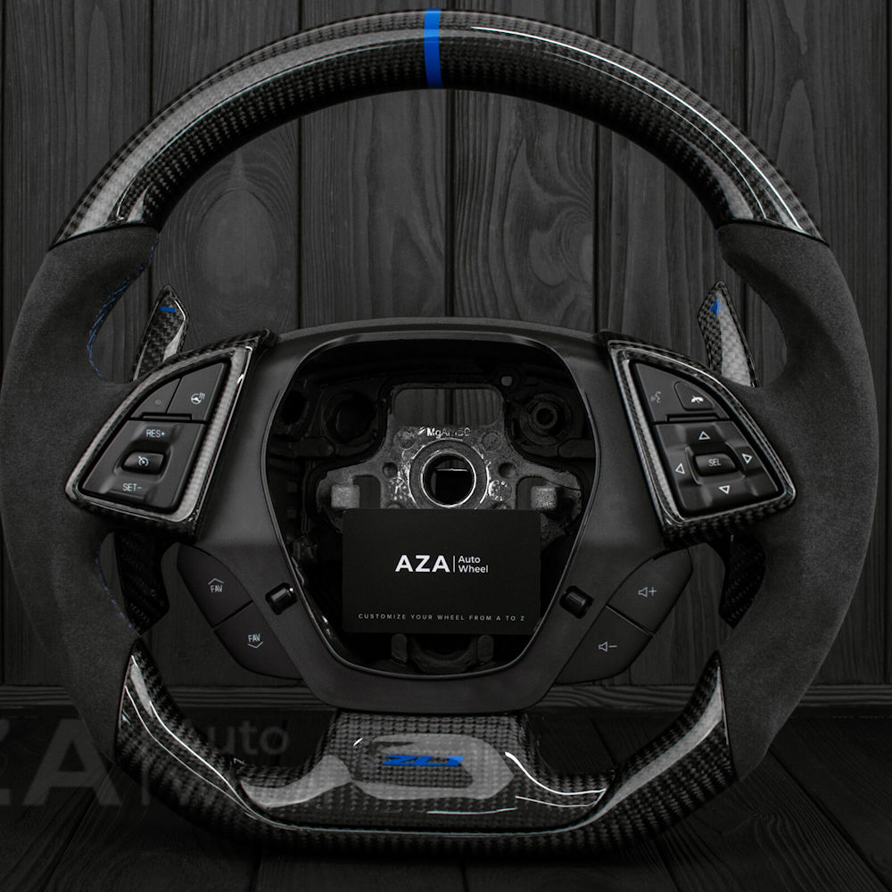 Steering Wheel (Alcantara/Carbon/Blue) 14-19 Chevy Corvette