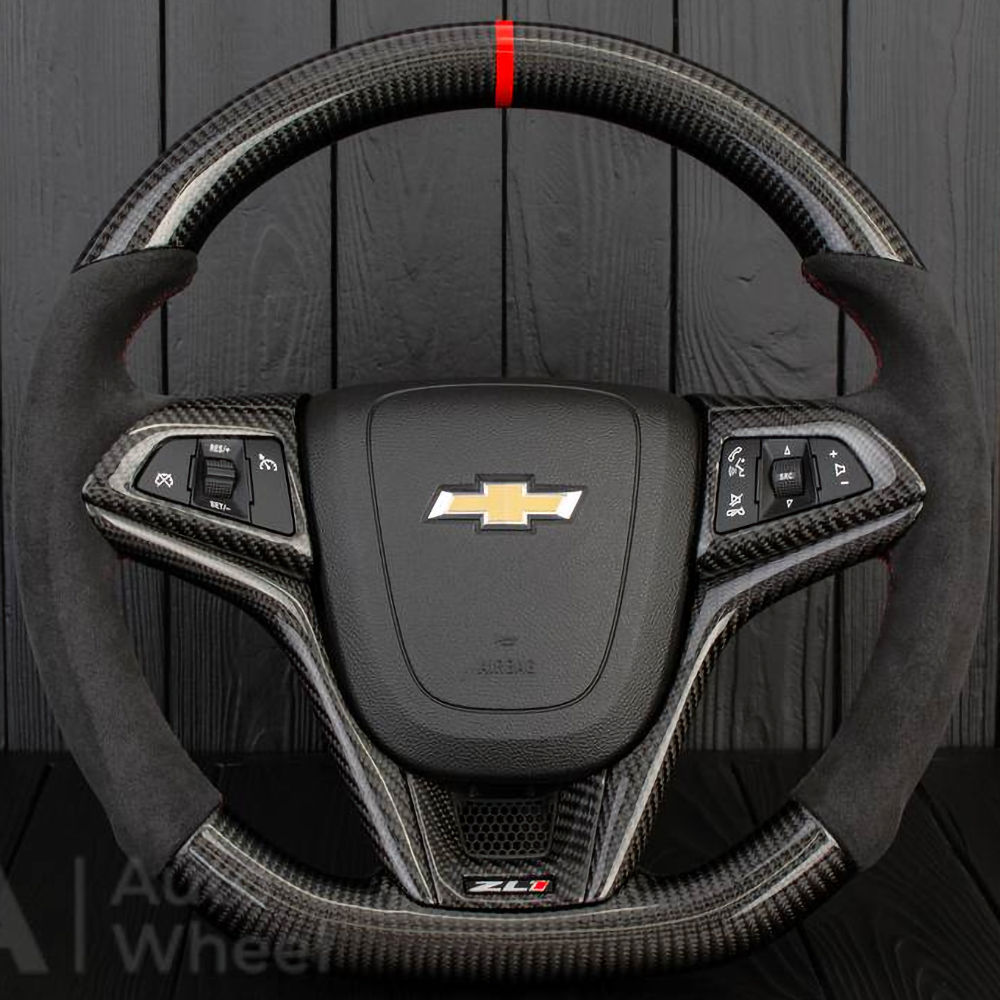 Steering Wheel (Alcantara/Carbon/Red) 12-15 Chevy Camaro ZL1