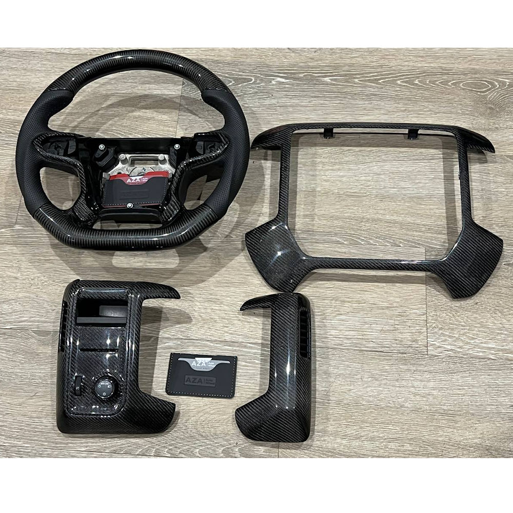 Steering Wheel/Dash Bezels (Leather/Carbon) 14-18 GM Trucks