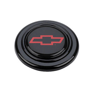 Grant Steering Wheel Horn Button Chevy Bowtie black/red
