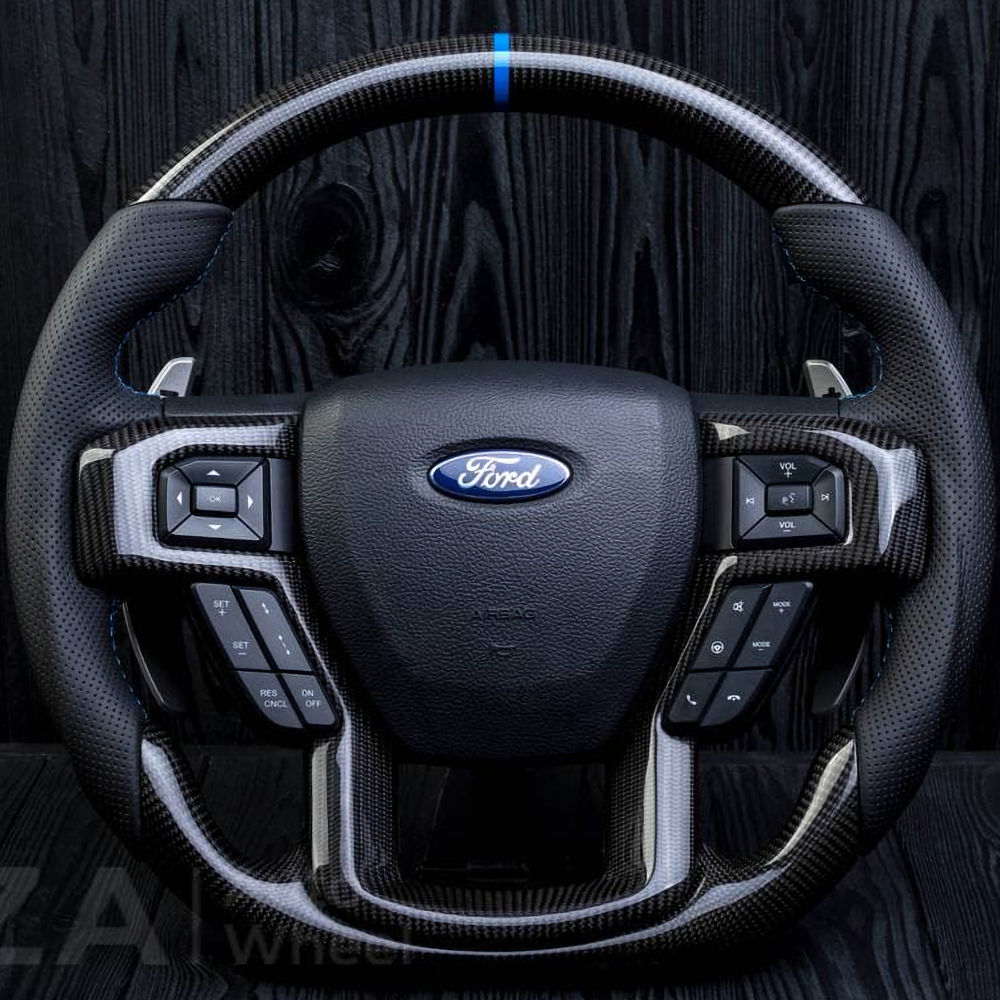 Steering Wheel (Leather/Carbon/Blue) 15-20 Ford F150