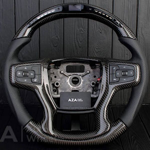 AZA Leather/Carbon Steering Wheel 2019-26 GM Silverado