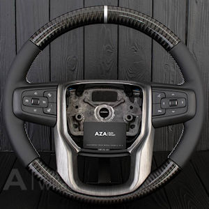 AZA Leather/Carbon Steering Wheel 2019-2026 GMC Sierra