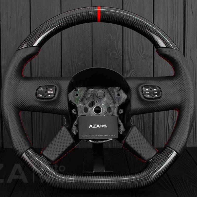 Steering Wheel (Leather/Carbon/Red) 03-06 Chevy SSR