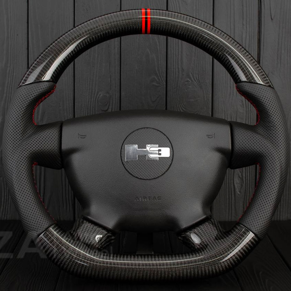 Steering Wheel (Leather/Carbon/Red) 05-10 Hummer H3