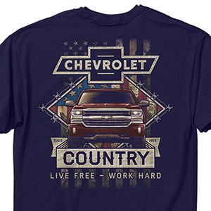 Navy Blue Chevrolet Camo Country T-Shirt from Chevymall in Size XL