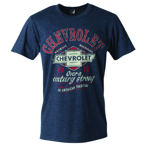 T-Shirt - Chevrolet Over A Century Strong (L) blau