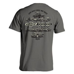 Graues Chevrolet 100 Years Generations T-Shirt von Chevymall in Größe XL Graues Chevrolet 100 Years Generations T-Shirt von Chevymall in Größe XL