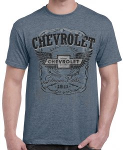Graues Chevy Vintage Bowtie 1911 T-Shirt von Chevymall in Größe L Graues Chevy Vintage Bowtie 1911 T-Shirt von Chevymall in Größe L