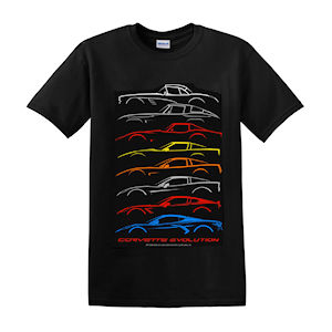 Schwarzes Chevy Corvette Evolution T-Shirt (Gr��e XL)