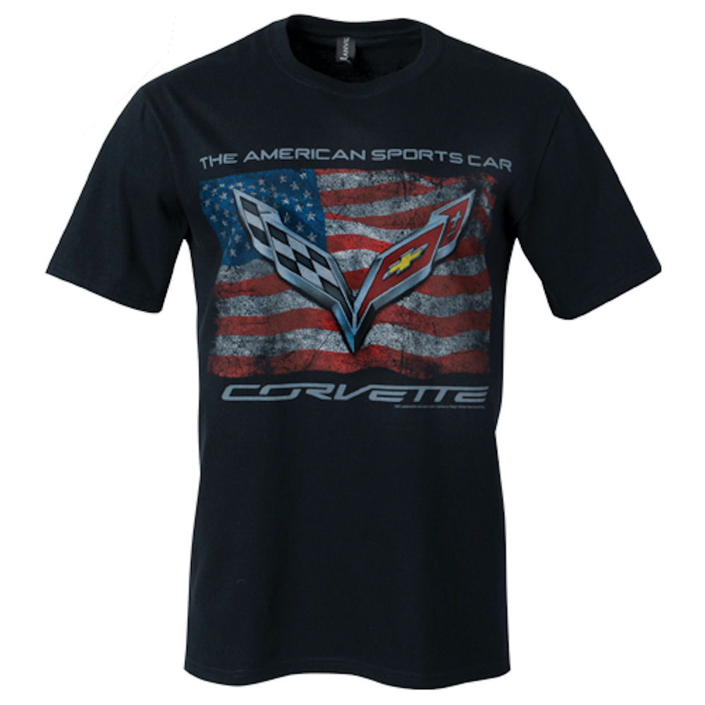 T-Shirt - Chevy Corvette Vintage USA (L) black