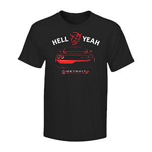 Schwarzes Dodge Challenger Demon T-Shirt aus Baumwolle 