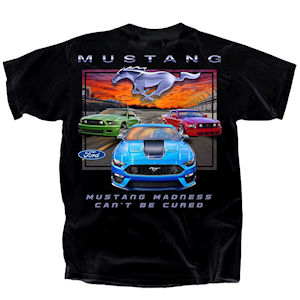 Schwarzes Ford Mustang Madness T-Shirt Baumwolle (XL)