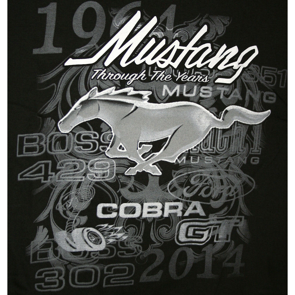 T-Shirt - Ford Mustang through the Years (L) schwarz