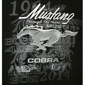 Schwares Ford Mustang T-Shirt 50 Years aus Baumwolle in Größe L Schwares Ford Mustang T-Shirt 50 Years aus Baumwolle in Größe L