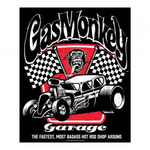 Schwarzes Gas Monkey Garage T-Shirt aus Baumwolle in Gr��e XL