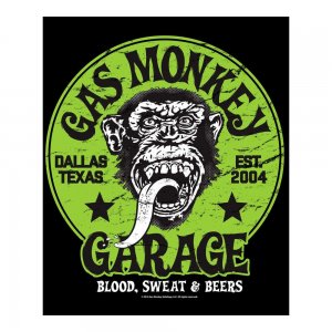 Schwarzes Gas Monkey Garage T-Shirt aus Baumwolle in Gr��e XL