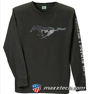 T-Shirt Long Sleeve - Ford Mustang Pony (XL) grey