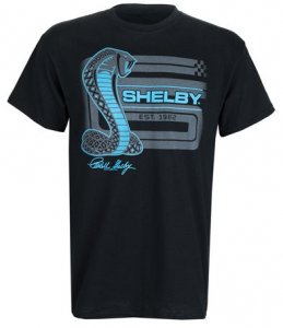 Black Shelby CS Super Snake Cotton T-Shirt in Size L